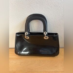 Beijo Womens Double Shoulder Bag Purse Satchel Top Zipper Patent Leather Black